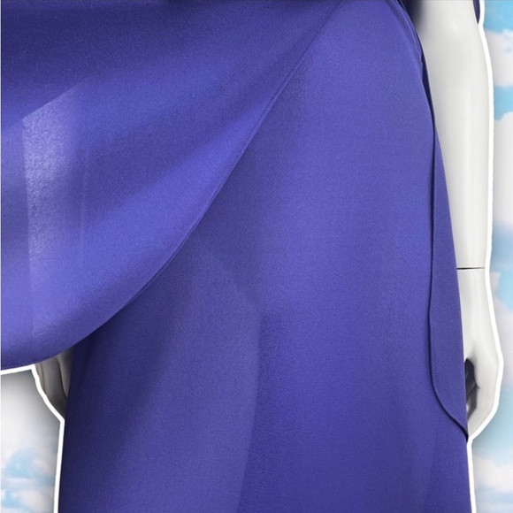 URSULA OF SWITZERLAND Vintage Asymmetrical Tiered Crepe Midi Dress 70s Wedding - Picture 4 of 9